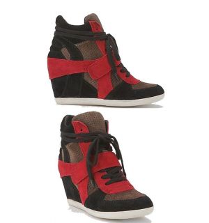 ASH BRAND AS BOWIE HIGH TOP SNEAKERS WEDGE SHOES ANKLE BOOTS BLACK 