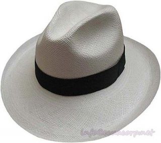 HandMade Authentic Straw Panama Hat Fedora Wide Brim Cowboy Sun Ray 