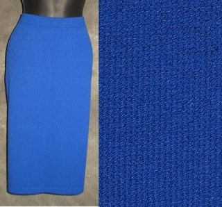 St John collection blue santana knit suit skirt 10 12 14