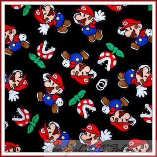 BonEful Fabric Flannel Cotton Super Wii Mario Brothers Nintendo Boy 