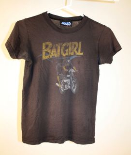   Black BATGIRL Motorcycle Graphic Tee T Shirt Knit Top Tissue Thin M