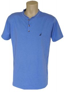 NEW NAUTICA Sleepwear Button Shirt 100% Cotton Mens size M $28 blue