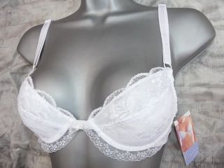 White Push Up Bras Under Wired Padded Cups, Removable Fillets, Extra 