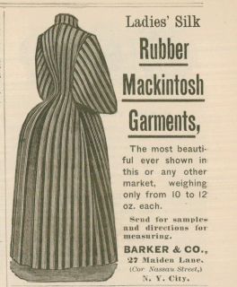 1890 AD Rubber Mackintosh Garments Barke​r & Co