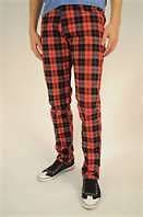 SKINNY JEANS PLAID FOR MEN MADE IN AMERICA PLAIDS BLACK/RED or BLK 