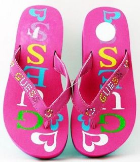 Girls Guess Pink Flip Flop Sandals Authentic NWT Thongs