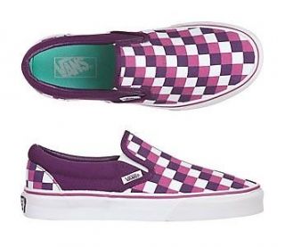 VANS CLASSIC SLIP ONS Skate Shoes (NEW) Baton Rouge / Shadow Purple 