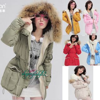   Lady 90% Duck Down Coat Large Fur Hooded Parka Winter Warm Jacket