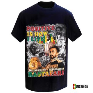 Haile Selassie Rasta T Shirt Rastafari Rasta Reggae Africa Marley 