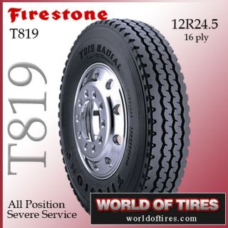 Firestone T819 12R24.5 16 ply semi truck tires 24.5 tires 12r24.5 