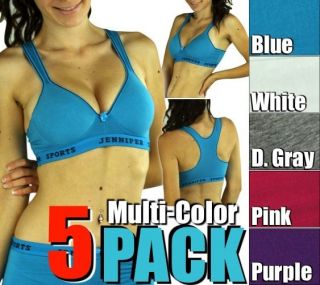   for Lot Of 5 Cotton Sports Bra Racerback Exercise Fitness Yoga Aerobic