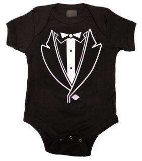 Tuxedo Tux Black Tie Baby Onesie   by Kiditude