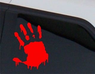 Bloody Hand Print Zombie Outbreak Car Decal Sticker halloween decor 