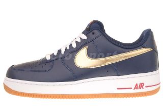 Nike Air Force 1 Navy Gold USA Basketball Olympic Mens Casual Shoes 