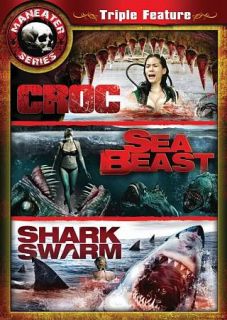 Maneater Series Croc/Sea Beast/Shark Swarm (DVD, 2010, 3 Disc Set 