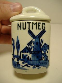 Old, Nutmeg Spice Jar, Czechoslovakia​, Delft Like