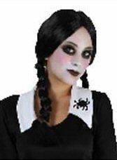 Wednesday Addams Style Halloween Spooky Skooly Fancy Dress School Girl 