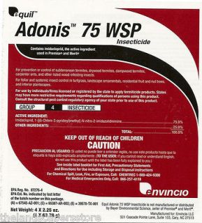 Adonis 75 WSP Imidacloprid 75% Makes 25 Gallons 1each 2.25oz White Fly 