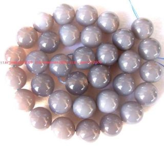 Natural Gray Agate Round gemstone Beads 15 4mm 6mm 8mm 10mm 12mm 14mm 