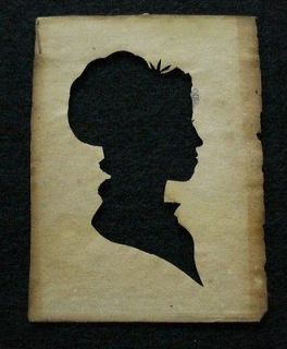 1810 American Antique Silhouette Girl by Letton