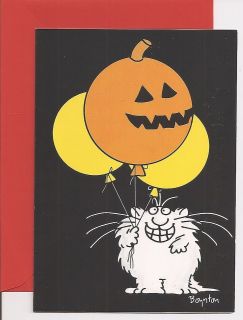 Unused 1984 Sandra Boynton Black Smiling Cat JOL Halloween Vintage 