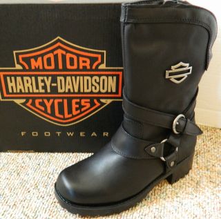 Harley Davidson Amber Harness Black womens boots Waterproof New in 