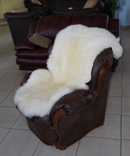 EXTRA LARGE NATURAL WHITE SHEEPSKIN RUG 127/65cm EXTRA SOFT HAIR MUST 