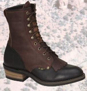 1179 Ad tec packer cowboy lacer work 2tone leather boot