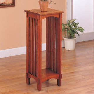   Style Square Oak Wood Plant Phone Speaker Stand / Side or End Table