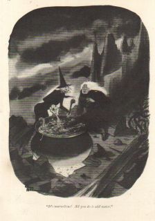1942 Charles Addams Cartoon Art Witches Kettle Brew~All You Do Is Add 