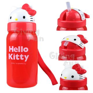 NEW GENUINE Sanrio Hello Kitty Kids School Pop Up Drink Water Bottle 