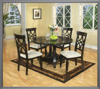 Pc Modern Cappuccino Dining Room Table & Chairs Set TBQD887