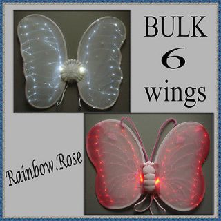   BULK 6 w/ FLASHING LIGHTS Pink & White Adult Child ANGEL LED light