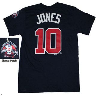 Majestic Atlanta Braves #10 Chipper Jones Commemorative T Shirt Color 