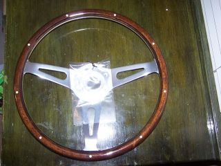 14 1/2 Boat / Marine Wood Grain Steering Wheel