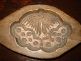   Old Early Asian Chinese Wood Cake or Cookie Mold ~ Lotus for Fertility
