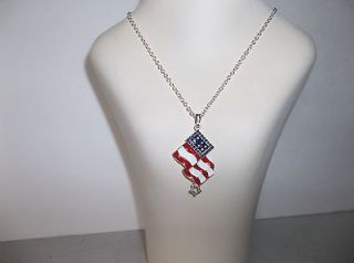 Avon American Flag Necklace Patriotic, 4th. of July, Red,White & Blue