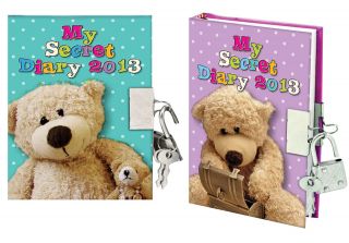 2012 CHILDRENS CUTE TEDDY SECRET PAGE A DAY POCKET DIARY & LOCK A7 