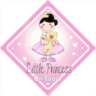 BABY ON BOARD PRINCESS PINK CAR VINYL DECALS SAFETY STICKER SIGN FREE 