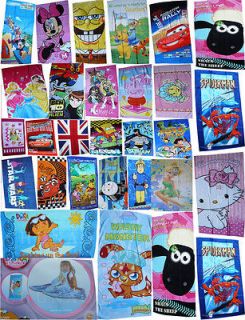 CHILDRENS CHARACTER ASSORTED BATH AND BEACH TOWELS