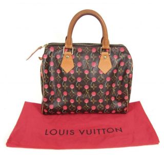   LOUIS VUITTON LV CERISES SPEEDY 25 MONOGRAM CANVAS CHERRY HANDBAG