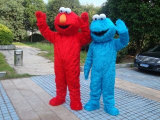 Sesame Street Elmo and Cookie Monster Mascot Costume