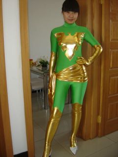 NEW spandex lycra zentai superhero halloween costume green phoenix 