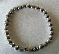 MEXICO MEXICAN SIGNED STERLING SILVER BEAD BALL BRACELET
