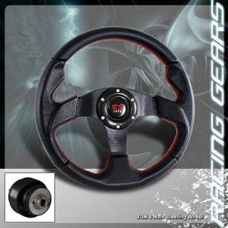 86 89 Acura Integra Red Stitched PVC Leather Racing 320mm Steering 