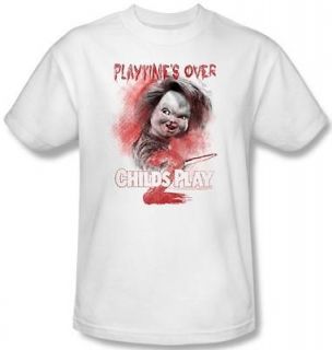   Ladies Childs Play 2 Bloody Knife Splatter Chucky Horror T shirt