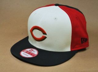 NEW ERA Cap 9Fifty Cincinnati Reds White Red Black Snapback Hat Cap 