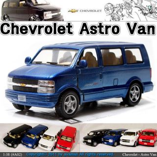 CHEVROLET ASTRO VAN 1/38 , 5 Blue Diecast Mini Cars Kinsmart KT5065 
