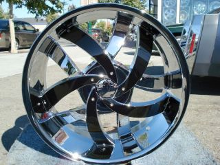 22 INCH VELOCITY 825 CHROME & BLACK RIMS AND TIRES BUICK LE SABRE