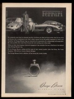 1966 Ferrari 275 GTO etc pic Orange Blossom diamond rings print ad